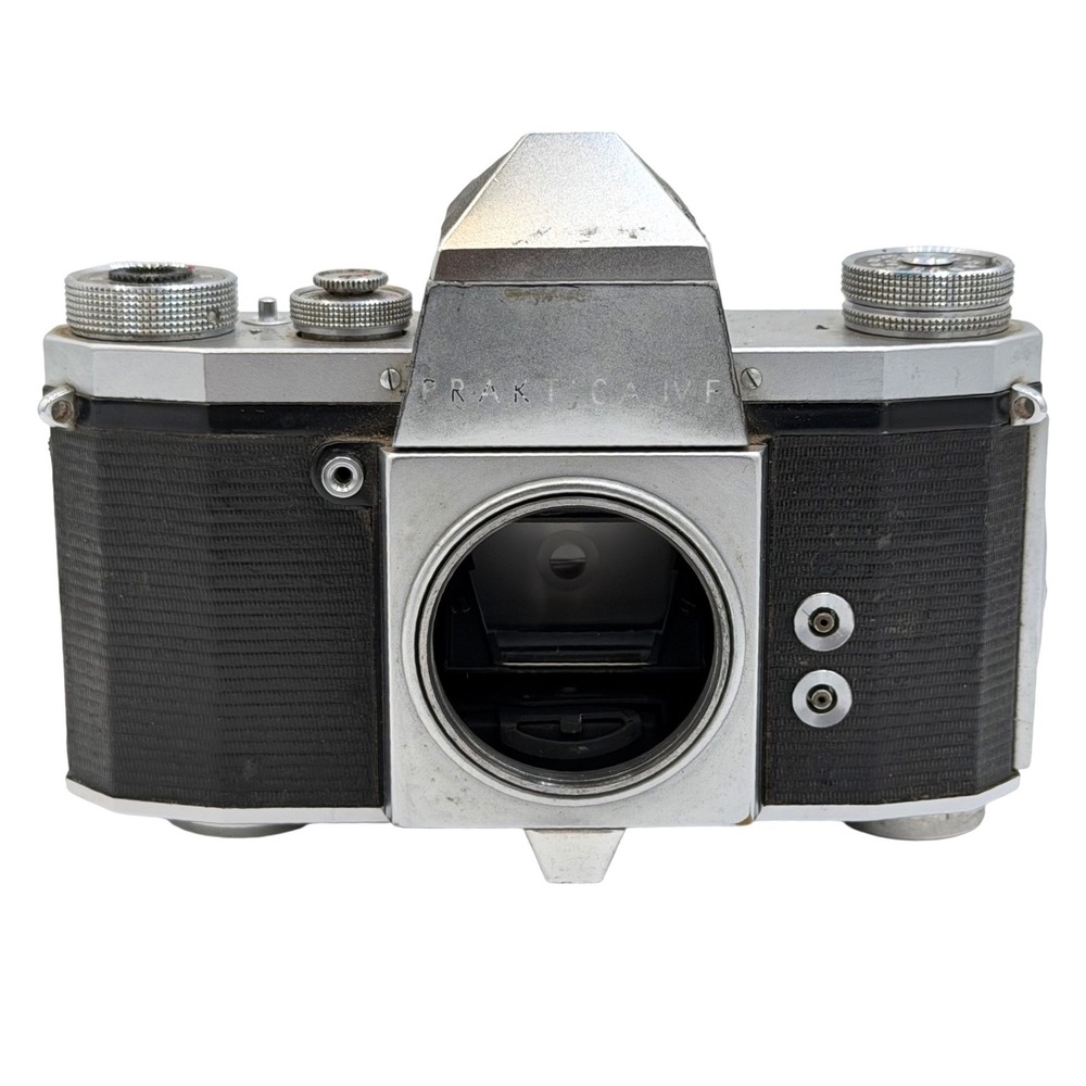 Vintage Praktica IV F 35mm SLR Film Camera Body Only Silver Black AS-IS Repair